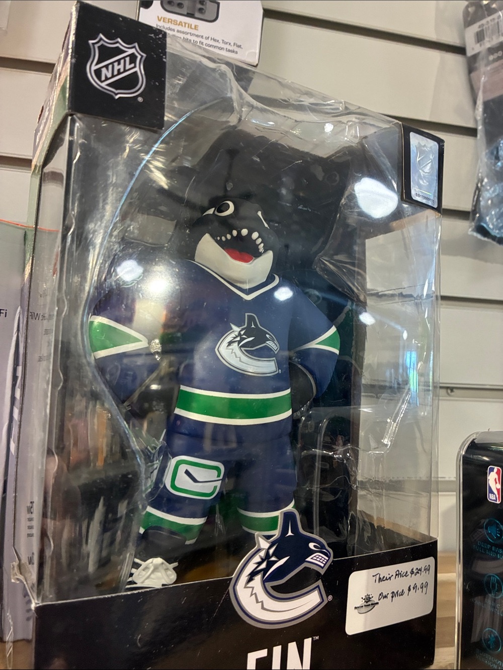 NHL Vancouver Canucks Mascot Fin Figure - Blue, Green & White